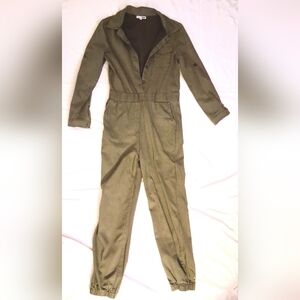 Fashion Nova Olive Green Aviator Babe Jumpsuit In Size M